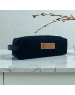 Trousse écolière, "Velours côtelé" noir
