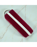 Trousse écolière, "Velours côtelé" lie de vin