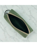 Trousse écolière, "Velours côtelé" kaki