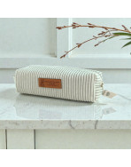 Trousse écolière, "Velours côtelé" écru