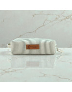 Trousse écolière, "Velours côtelé" écru