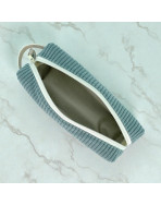 Trousse écolière, "Velours côtelé" céladon