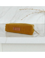 Trousse écolière, "Velours côtelé" camel