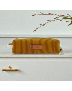 Trousse écolière, "Velours côtelé" camel