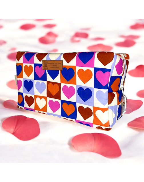 Trousse nomade M, "Love" écru
