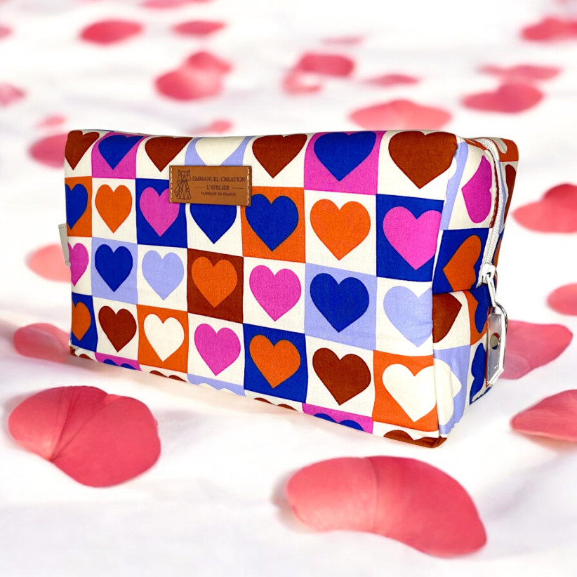 Trousse nomade M, "Love" écru