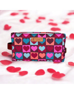 Trousse nomade M, "Love" bordeaux