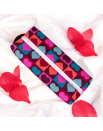 Trousse nomade M, "Love" bordeaux