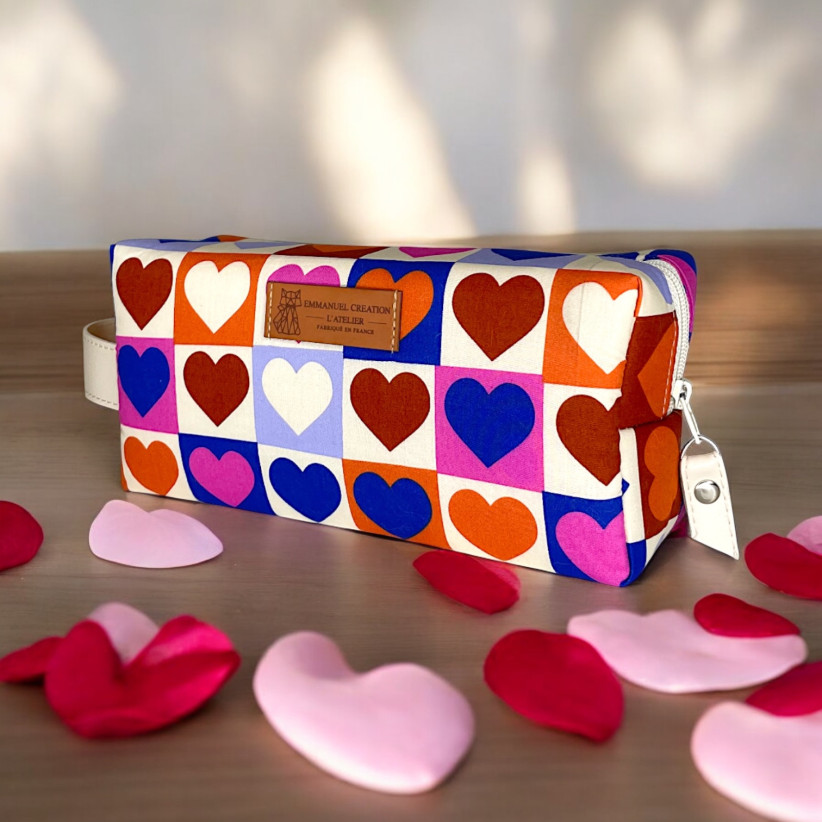 Trousse nomade S, "Love" écru