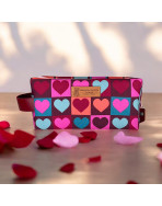 Trousse nomade S, "Love" bordeaux