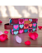 Trousse nomade S, "Love" bordeaux