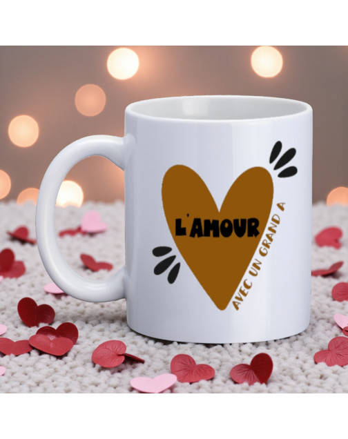Mug, "L'amour avec un grand A (camel)"