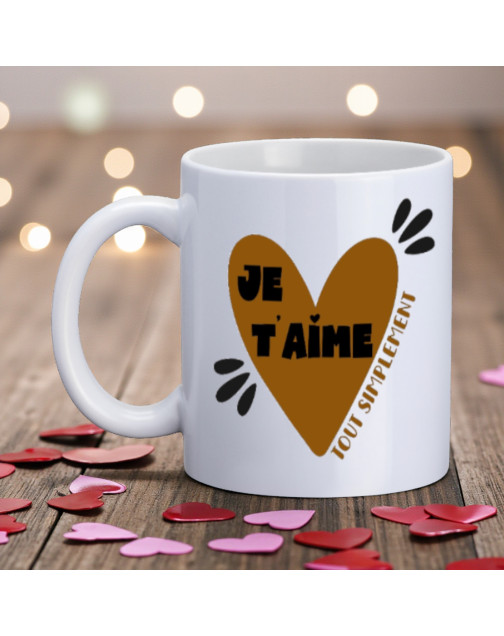 Mug, "Je t'aime tout simplement (camel)"