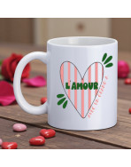 Mug, "L'amour avec un grand A (Rayures)"