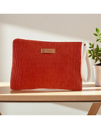 Trousse Ibiza, "Velours côtelé" terra