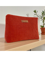 Trousse Ibiza, "Velours côtelé" terra