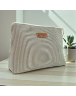 Trousse Ibiza, "Velours côtelé" taupe