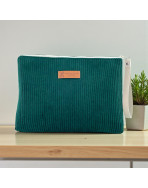 Trousse Ibiza, "Velours côtelé" sapin