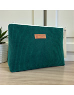 Trousse Ibiza, "Velours côtelé" sapin