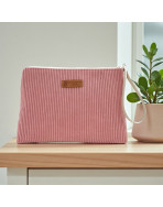 Trousse Ibiza, "Velours côtelé" rose