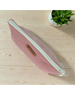 Trousse Ibiza, "Velours côtelé" rose