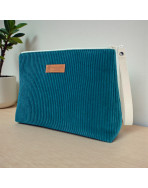 Trousse Ibiza, "Velours côtelé" pétrole