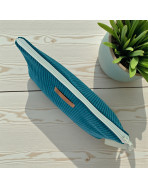 Trousse Ibiza, "Velours côtelé" pétrole