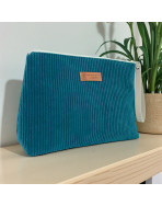 Trousse Ibiza, "Velours côtelé" pétrole