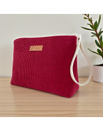 Trousse Ibiza, "Velours côtelé" lie de vin