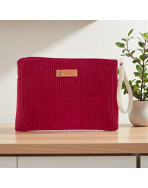 Trousse Ibiza, "Velours côtelé" lie de vin