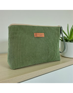 Trousse Ibiza, "Velours côtelé" kaki