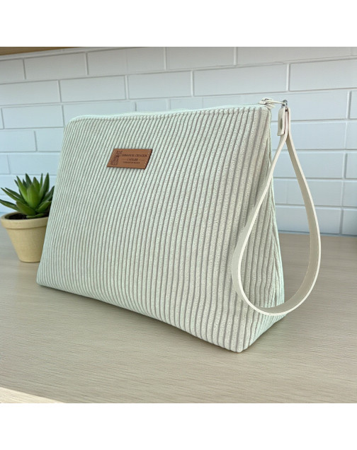 Trousse Ibiza, "Velours côtelé" écru