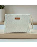 Trousse Ibiza, "Velours côtelé" écru