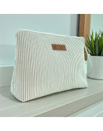 Trousse Ibiza, "Velours côtelé" écru
