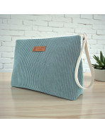 Trousse Ibiza, "Velours côtelé" céladon