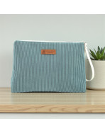 Trousse Ibiza, "Velours côtelé" céladon