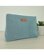 Trousse Ibiza, "Velours côtelé" céladon