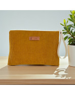 Trousse Ibiza, "Velours côtelé" camel