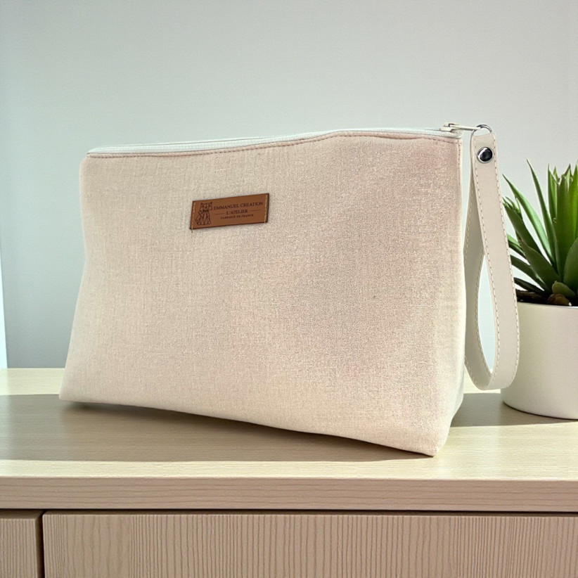 Trousse Ibiza, "Scintillant" écru