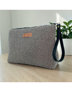 Trousse Ibiza, "Bouclette" taupe