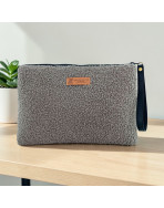 Trousse Ibiza, "Bouclette" taupe