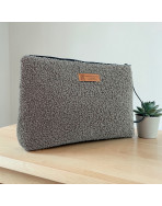 Trousse Ibiza, "Bouclette" taupe