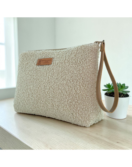 Trousse Ibiza, "Bouclette" sable