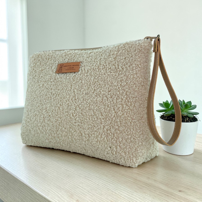Trousse Ibiza, "Bouclette" sable