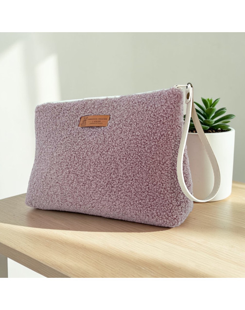 Trousse Ibiza, "Bouclette" rose