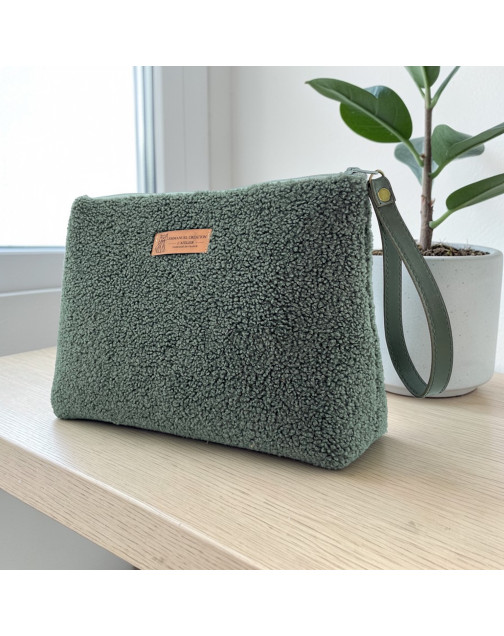 Trousse Ibiza, "Bouclette" kaki