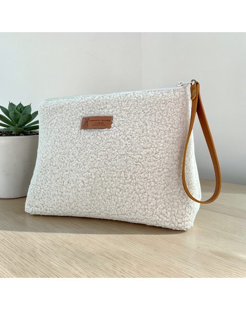 Trousse Ibiza, "Bouclette" écru