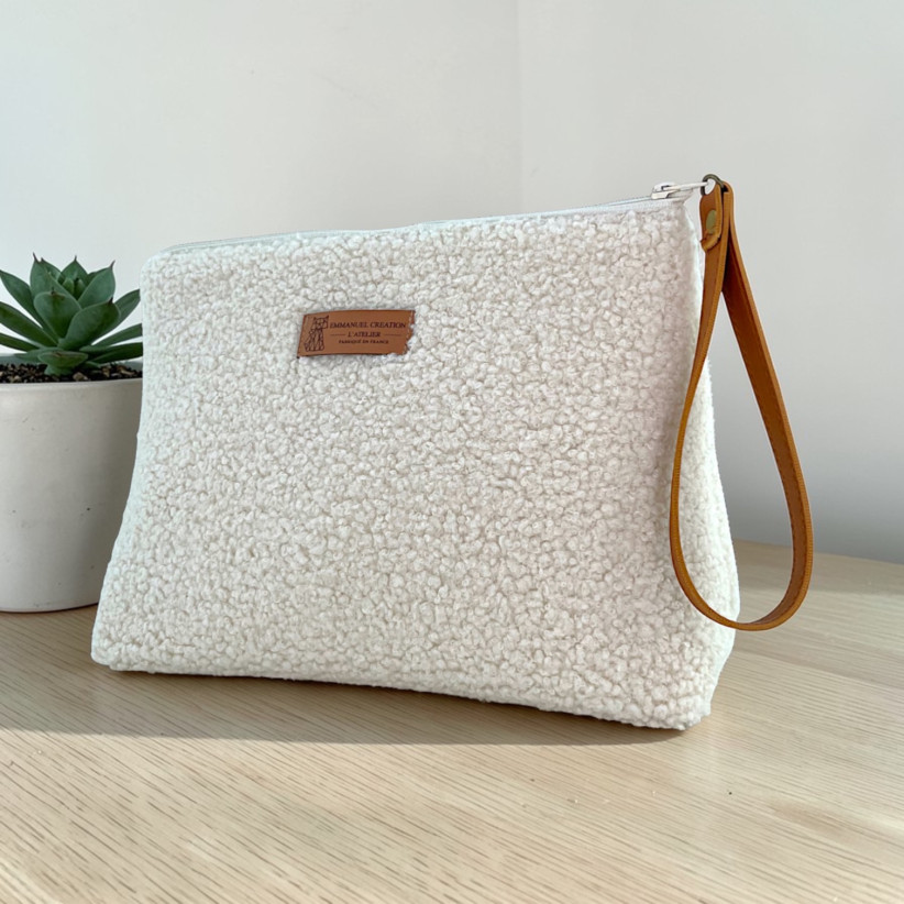 Trousse Ibiza, "Bouclette" écru