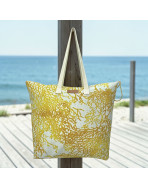 Sac cabas maxi Lucette, "Calédonie" moutarde