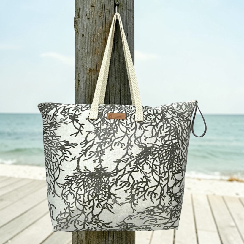 Sac cabas maxi Lucette, "Calédonie" gris
